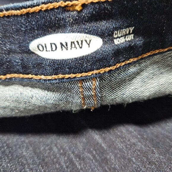 Old Navy Curvy Boot Cut Jeans Womens Size 16 High Waist Dark Wash Denim Pants - Picture 4 of 5
